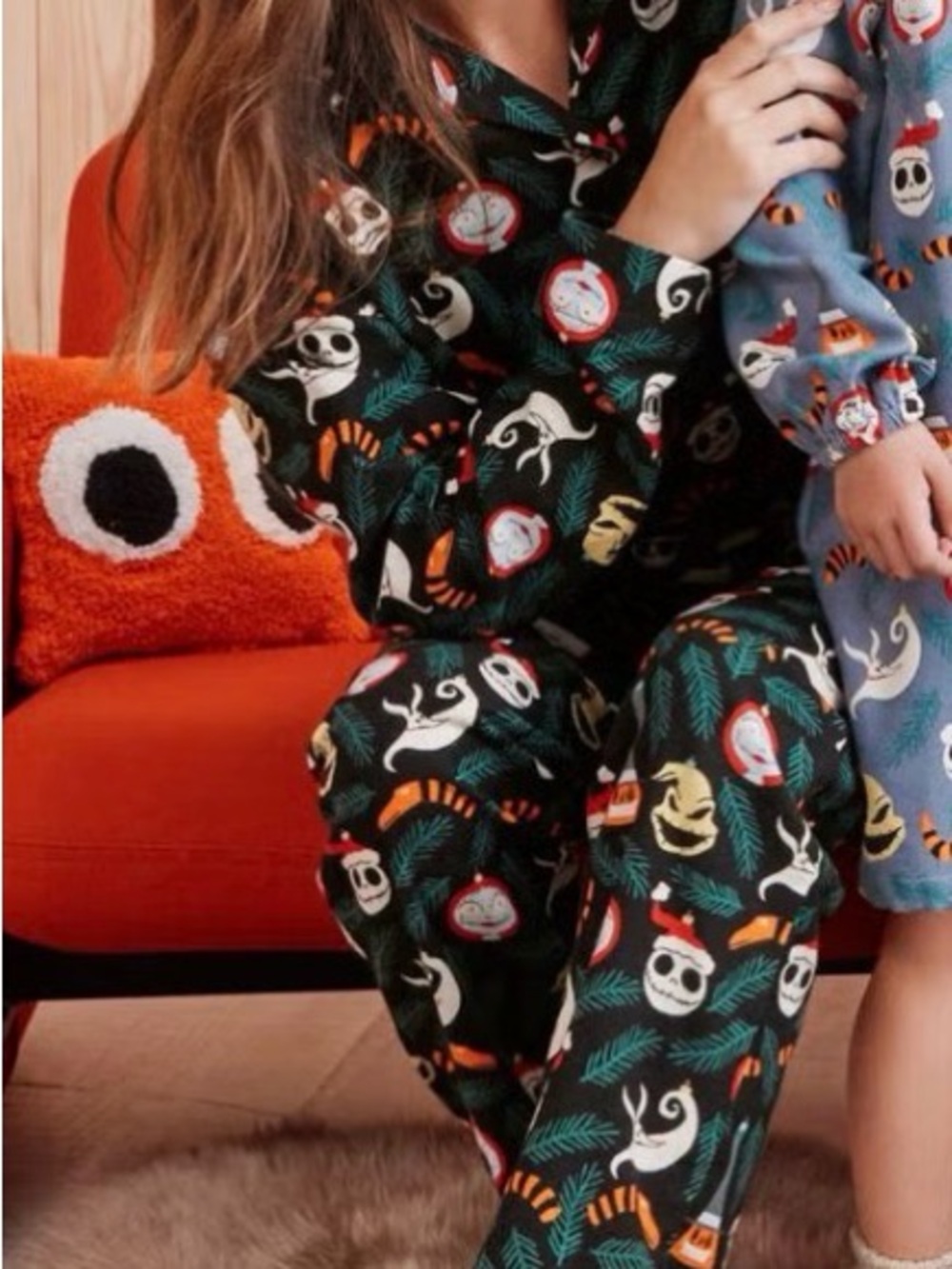Women’s Disney Black Holiday Character Pajama set with Green and Orange Accents - Picture 4 of 5